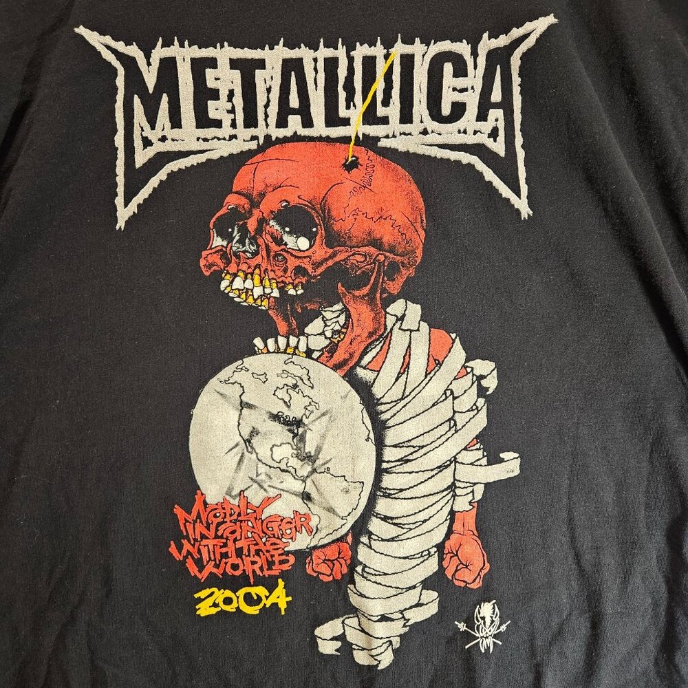 VTG Metallica 2004 Madly In Anger With The World Tour Graphic T-Shirt Mens 2XL